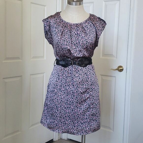 Vintage Dresses & Skirts - Vintage Y2K PAPAYA Belted Gray Pink Animal Print Dress MEDIUM